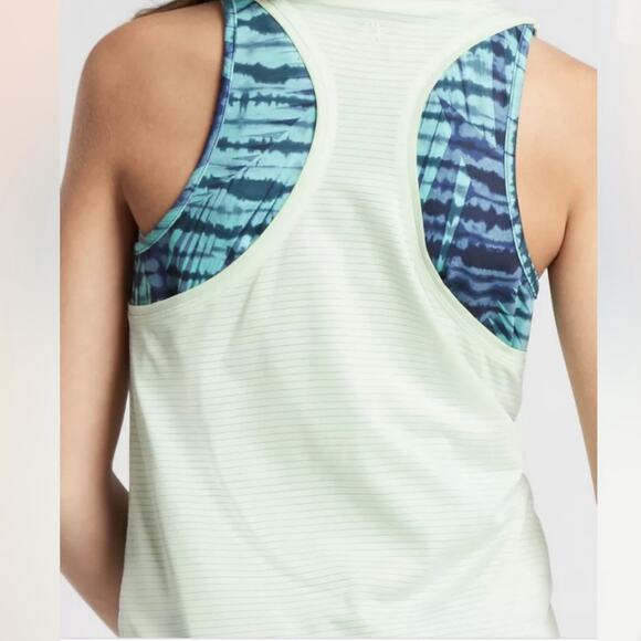 Athleta Girl Tie Breaker Tank Top Size XL 2 In 1 Layered Tank 531270 Breathable - Picture 2 of 11
